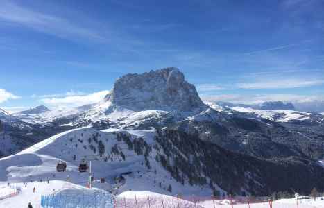 Ski slopes at the foot of the Sassolungo