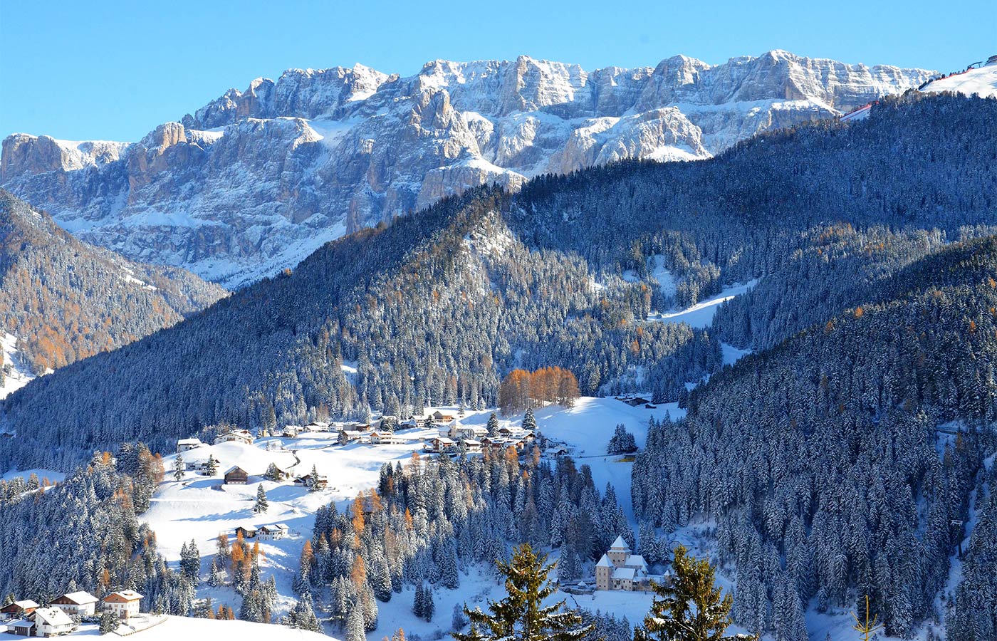 Selva di Val Gardena vista dallo Chalet Dlaces